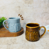 Brown Grey Coffee Mug  (Set of 2)