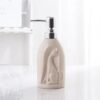 Whizzo® Light Luxury Cat Design Ceramic Lotion Bottle Liquid Soap Dispenser Home Hand sanitizer Shampoo Dispenser for Bathroom (360 ML, Beige, Cat)
