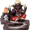 BG Bazzar Gali Fountain Ganesha Smoking Meditating Monk Backflow Incense Holder with 10 Cones
