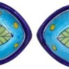 Natriel Handmade Blue Pottery Diya Diyas Earthen Assorted Colorful Diwali Decoration Puja Handpainted Home Indoor Outdoor Design Handmade Mix Color (Design-10)