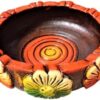 Turtuls Group Best Ceramic Terracotta Solid Decorative Urli Bowl (Multicolour- 13 inch) Unique Shape