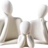 THE INDIAN HOME Couple Family Statue Set of 4 Ceramic Thinker Sculpture Modern White Home Decor Figurines for Living Room Table Centerpiece Office Shelf Stylish Showpiece Artifact
