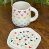 Rainbow Hearts Coffee Mug & Snack Plate Combo (Set of 2)