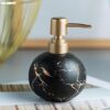Kuber Industries Soap Dispenser | Soap Dispenser for Bathroom | Ceramic Handwash Bottle for Kitchen | Sanitizer-Lotion Bottle | Handwash for Kitchen | ZX022BK | 300 ML | Black
