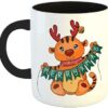 Happu? - Printed Ceramic Coffee Mug, Christmas Gifts, Tiger Reindeer, Gifts for in Laws, Gift Items, Son, Gift Hampers, Daughter, K277-BK