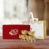INTERNATIONAL GIFT Starlight Gold Plated Elephant Bowl Showpiece Oxidized Finish with Thank You Tag
