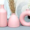 The Vintage Artefacts Ceramic Vase Set of Three Pink.