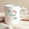 KNITROOT Ceramic Coffee Mug, Microwave Safe, Best Nani Ever Rose Print Premium Ceramic Mug, Tea Mug, Milk Mug, Cup for Gift, Best Return Gift, Best Gift - White Mug, 250ml/8.5oz