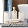 Whizzo® Ceramic Bathroom Accessories Set Ceramic - 4 Pieces Bathroom Set Soap Dispenser, Toothbrush Holder, Tumbler, Soap Dish, The Best Gifting Choice (White, 823)