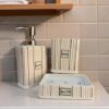 Kraftlik Handicrafts Ceramic Bathroom Accessories Set and Organization | Liquid Soap Dispenser Soap Dish Toothbrush Holder and Tumbler | Soap Dish (White)