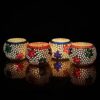 eCraftIndia Set of 2 Mosaic Glass Decorative Tea Light Candle Holders| Tea Light Holders | T Light Candle Holder for Diwali Decoration Items for Home Decor Living Room Bedroom | Christmas Diwali Gifts