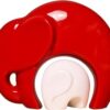 LIFEHAXTORE? Home D?cor Lucky Charm Elephant Mother and Kid Set | Piano Finish Ceramic Figures - (Set of 2 Piece, Red White)