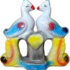 B Things- Pair of Peacock in Ceramic Figurine for Home and Office D?cor | Handmade Lovely Peacock Pair Idol for Vastu | Colourful Romantic Peacock Couple Showpiece Gift (14 cm)