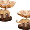 Handcrafted Elephant Tea Light Candle Holder Diwali Gift Item for Home ? Modern Design, Wedding Decoration ? Artistic Tabletop Decorative Decor.