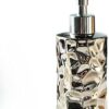 FabSeasons Soap Dispenser with Pump, Golden symmteric Pattern Bottle for Liquid soap, Homemade Lotions and Essential Oil, 380ML, Circular Base