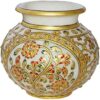 White Marble Flower Meenakari Flower Pot Home Decorative and Gift Item 4 inch
