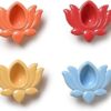 Kraftlik Handicrafts Decorative Ceramic Lotus Tealight Holders, Set of 5 Diya, Hand Made for Diwali Decoration, Puja Deepak lamp Colorful Kamal Design (Pack of 5)
