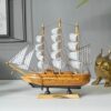 ViaDARTHome Decoration Handicrafts Wooden Ship Antique Decorative Wooden Sailing Ship Showpiece for Office, Home Decor, Living Room Gift Showpiece