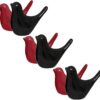 Xtore Creative Black and Red Glossy Ceramic Birds Figurines Home Decorations Accessories Party (Pack of 6, Red & Black)