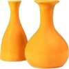 ARTISAN NATION Modern Vase Set of 2? Yellow Ceramic Decorative Vases | Stylish Accent for Living Room, Bedroom, Office, or Entryway | Elegant Home Decor Accessory