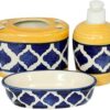 YOUR LOCAL STORE_Ceramic Bathroom Set (Pack of 3) Blue Yellow