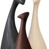 THE SACRED GIFTS Home Decor Lucky Deer Family Statue Matte Finish Ceramic Figures showpiece for Home Decor Living Room - (Set of 3)