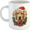 Happu? - Printed Ceramic Coffee Mug, Christmas Gifts, Cute Dog Santa Cap, Gifts for in Laws, Gift Items, Dad, Brother, Family, K194-WH
