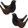 Xtore Creative Brown and Black Glossy Ceramic Birds Figurines Home Decorations Accessories Party (Pack of 4, Black & Brown)