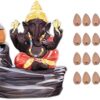 BG Bazzar Gali Ceramic Lord Appu Ganesha Ganpati Idol with Smoke Fountain, 7 X 7 X 12 cm, Red, 1 Piece