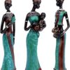 Yagzon Beautiful Finish Uniquely Hand Crafted Home Dcor African Tribal Women Art Piece (Set of 3, Green and Black Color)