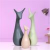 METIER Home Decoration Family Showpieces | Decorative Item for Home Living Room Office | Antique Artpiece for TV Unit Centre Table | Gift for House Warming | Ceramic Figurine | Combo Set Pack of 3