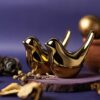 STHITI Small Statues Home Ceramic Decor Figurines Cute Bathroom Decor Ceramic Birds Modern Love Birds Statue Birds Sculpture Ornaments for Living Room Home Table Decorations