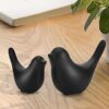 Art Cafe Ceramic Small Animal Figurines Bird Statue Home Decor Modern Style Birds Creative Home Decorative Ornaments for Living Room, Bedroom, Office Desk