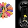 ZUCLLIN Ceramic Back Flow Incense Holder Incense Burner with 30 Back Flow Incense Cones, Aromatherapy Ornament Home Decor-1-Pcs/30 Cones