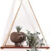 UHUD CRAFTS Hanging Shelves - Adjustable Rope Hanging Shelf, Wall Hanging Decor, Lightweight, Premium Wooden Shelf, Hanging Plant Shelf for Bedroom and Living Room (1 Pcs)