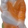 Ceramic Sai Baba Idol – Handcrafted Sitting Statue for Home Temple & Gifts – Orange Robe