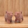 The Decor Lane Handcrafted Ceramic Tiger Figurines ? Set of 2 Artistic Decorative Miniatures-10 CM
