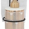 Skywalk Modern Style Ceramic Liquid Soap Dispenser wih Towel Holder for Bathroom & Kitchen (250 ml)(White) SWKA-1283WH