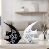 ARTISANS ALLEY Modern Minimalist Black and White Love Fish Art Figure- (Set of 2 pc, Black & White Color)
