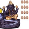 BG Bazzar Gali Vinayak Ganesha Smoke Backflow Cone Incense Holder, Decorative Showpiece with 20 Smoke Backflow Scented Cone Incenses (G.G.)