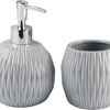 Ceramic Bathroom Accessories Set of 2, Modern Bath Set with Liquid handwash Soap Dispenser and Toothbrush Holder, Luxury Gift Accessory for Home, (11107)