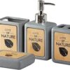 Ceramic Bathroom Accessories Set of 4, Modern Bath Set with Liquid handwash Soap Dispenser and Toothbrush Holder, Luxury Gift Accessory for Home (8241)