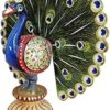 Neptune Enterprise Handcrafted Decorative Peacock Figurine, Traditional Indian Art, Hand-Painted Ceramic, Blue and Green