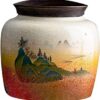 Ancient Chinese Style Ceramic Ginger Jar Table Centerpiece with Lid Sealed 9.7cmx9.6cm
