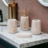 Whizzo® Ceramic Bathroom Accessories Set Ceramic - 4 Pieces Multicolor Bathroom Accessories Set Soap Dispenser, Toothbrush Holder, Tumbler, Soap Dish, The Best Gifting Choice (White)