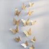 Xtore® 12pcs 3D Home Decor Butterfly with Sticking Pad (Shimmer Golden, Set of 12)