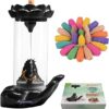 Signamio Adiyogi Shiva Backflow Smoke Fountain - Ceramic Shivling Fountain with 30 Cones, Lord Shiva Idols for Home Decor, Spiritual Mahadev Murti for Meditation and Relaxation