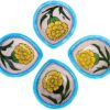 Natriel Handmade Blue Pottery Diya Diyas Earthen Assorted Colorful Diwali Decoration Puja Handpainted Home Indoor Outdoor Design Handmade Mix Color (Design-17)