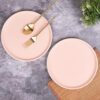 VarEesha Handmade Kanwal Pastel Pink Ceramic Dinner Plates Set of Two | Dinner Plates Microwave & Dishwasher Safe Ceramic Plates for Dinner| Full Plates Set of 2| Dinner Full Plates