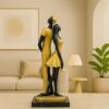 Xtore Stylish Golden Black Resin Romantic Couple Statue for Home Decor (Pack of 1, Black & Golden)